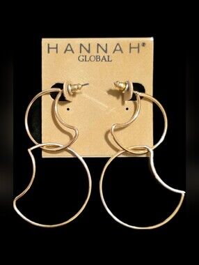 Sculptural Goldtone Double-Hoop Earrings